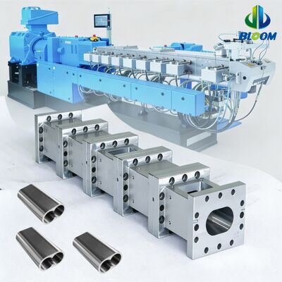 Qualità  Nickel Alloy Bimetallic Extruder Screws and Barrels with Wear Resistance and High-Temperature Tolerance for PP Pet PVC ABS Plastic Extruder fabbrica