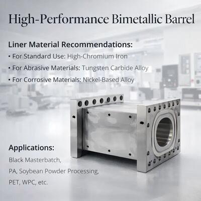 Qualità  Nickel Alloy Twin Screw Extruder Barrel with Wear and Corrosion Resistance for High Performance fabbrica