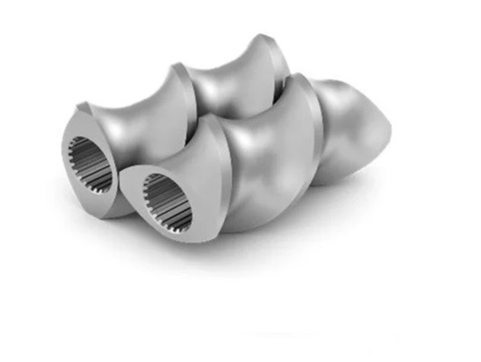 Doppio barilotto della vite dei pezzi di ricambio di gomma bimetallici dell'espulsore per il riempitore di plastica