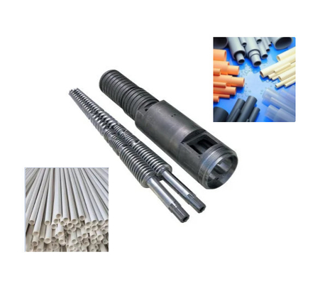 Barilotto gemellato conico della vite per l'espulsore 80/156 65/132 55/110 50/105 della conduttura del PVC