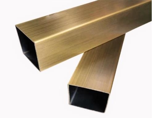 Linea sottile dorata 201 304 tubi quadrati rettangolari ASTM A554
