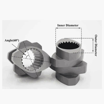 D2 Elementi a vite per estrusori in acciaio resistenti alla corrosione per l'industria dei masterbatch
