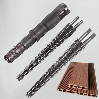 Vetture coniche gemelle con nitruro bimetallico per l'industria WPC PVC PE/Vetture ed botti per estrusori