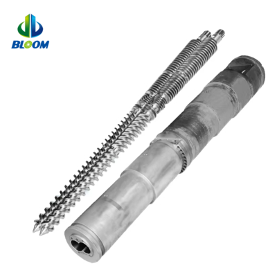 Bimetallico conico a doppia vite per estrussione di plastica e gomma ad alta precisione