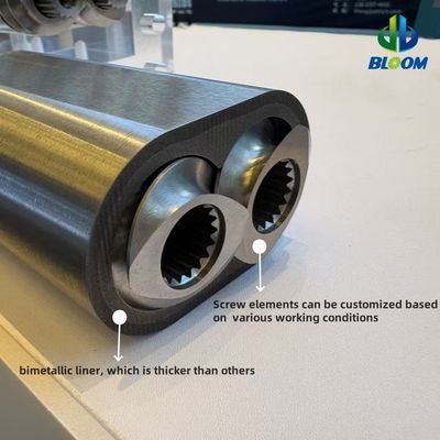 (PTR) Parti dell'estrusore in acciaio antiusura a grana ultrafine W6 Elemento filettato dell'estrusore a doppia vite Canna e albero