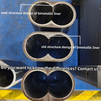 Fornitore di barili compositi di nichelcromo e tungsteno ad alte prestazioni per estrusori a doppia vite con resistenza alle temperature di 600 °C e durezza HRC 58-62