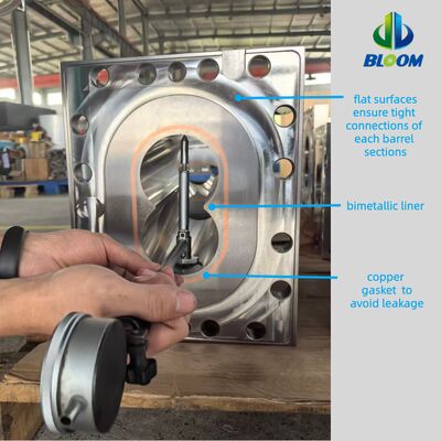 Barrel a doppia vite di alta precisione in lega di nichel con resistenza all'usura per la produzione di PEEK PET PBT