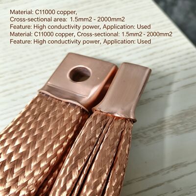 Collegamento flessibile intrecciato in rame viola con tensione nominale da 1-100Kv e corrente nominale da 1-11000A per apparecchiature elettriche e trasformatori