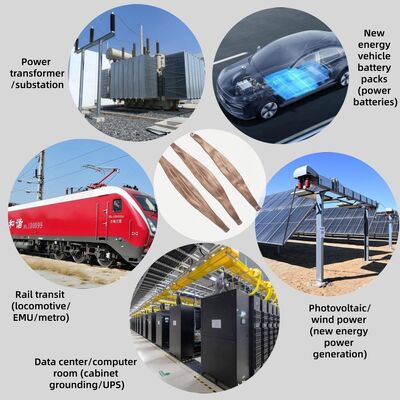 Connettore flessibile intrecciato in rame con dimensioni personalizzate placcate in nichel puro per la trasmissione di energia industriale
