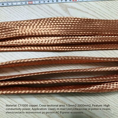 Connettore flessibile intrecciato in rame con dimensioni personalizzate placcate in nichel puro per la trasmissione di energia industriale
