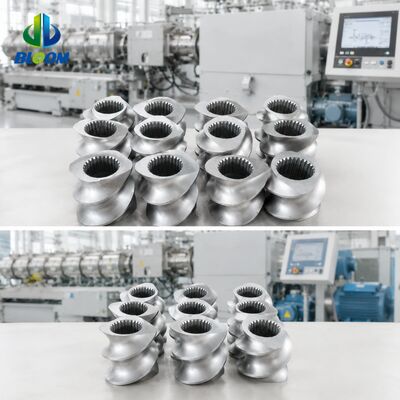 Elementi a vite di estrusore a doppia vite resistenti all'usura e alla corrosione con lavorazione CNC di precisione e durezza HRC 58-62