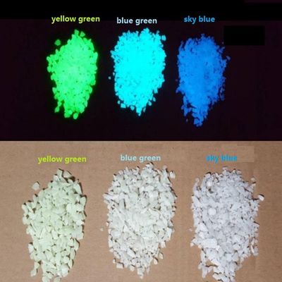 L'incandescenza della ghiaia lapida i materiali luminescenti per la decorazione della strada